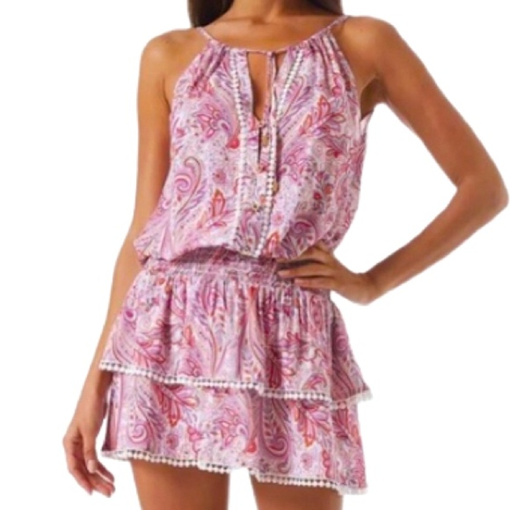 NWT Melissa Odabash Rosa Pink Floral Dress or Swim Coverup - Sz M & L
